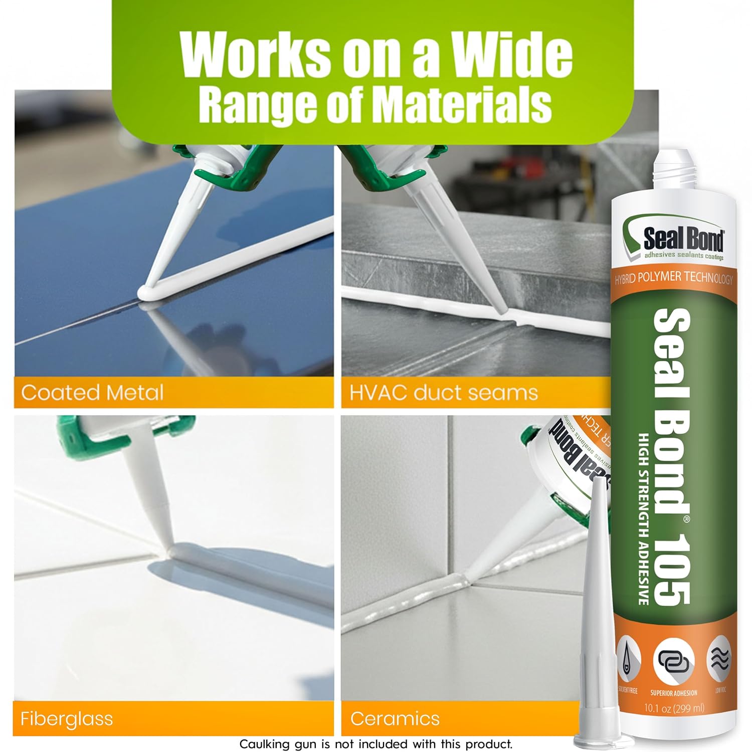 105 Adhesive Sealant – Marine/Industrial Grade, High Strength, UV Resistant, Flexible, Non-Flammable, Waterproof – Superior to Silicone – 10.1 oz – White