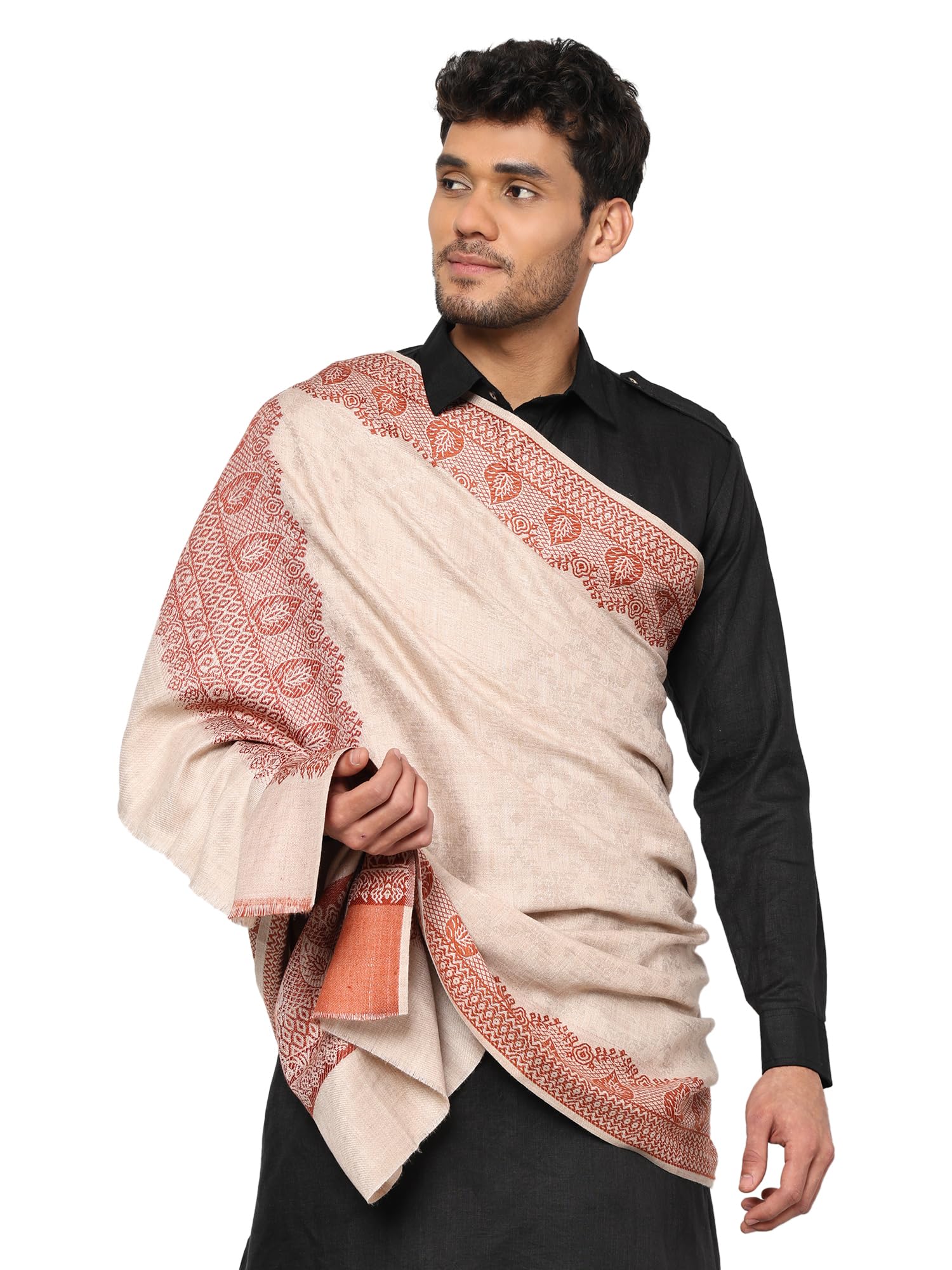 weavers villa Men's Woolen Lohi/Shawl (MS-991, Light Beige), 112cm x 225cm-picture-21