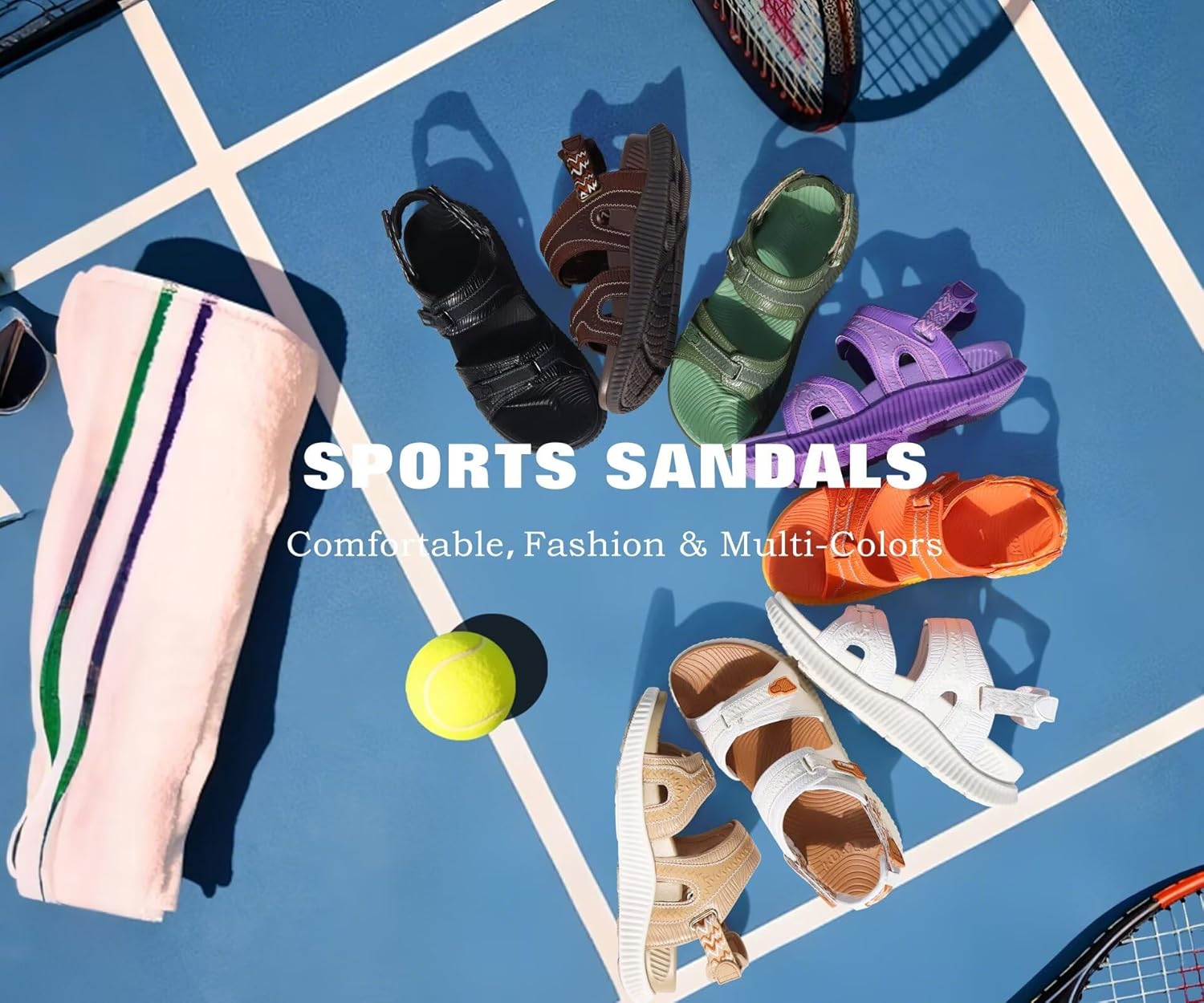 KuaiLu Womens Comfort Walking Sandals Plantar Fasciitis Arch Support Orthopedic Sport Recovery Thick Athletic Cushioned Outdoor Sandles Travel Vacation Camping Adjustable Strap Casual Slides - Image 7