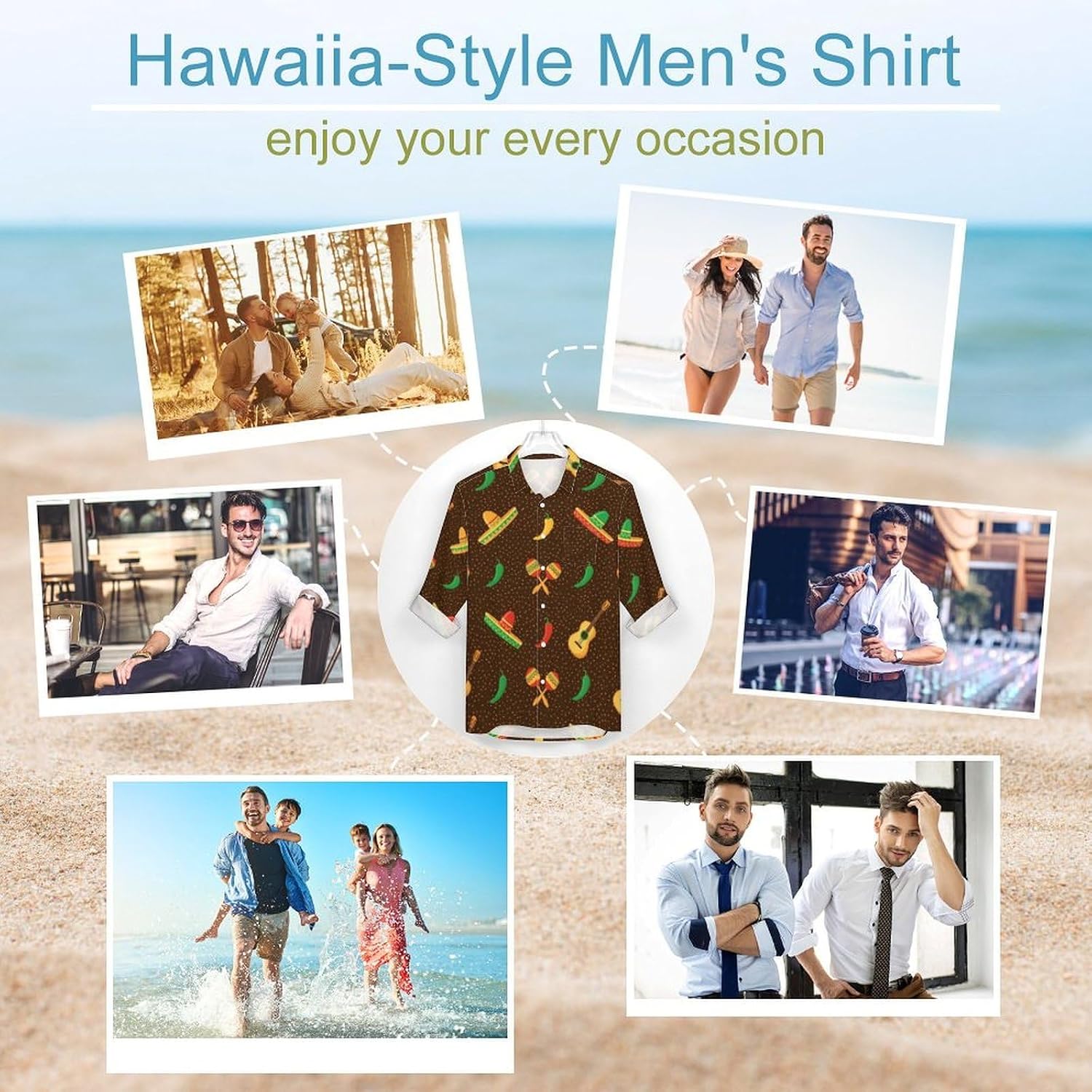 Men Long Sleeve Shirt Casual Button Down Dress Shirts Pocket
