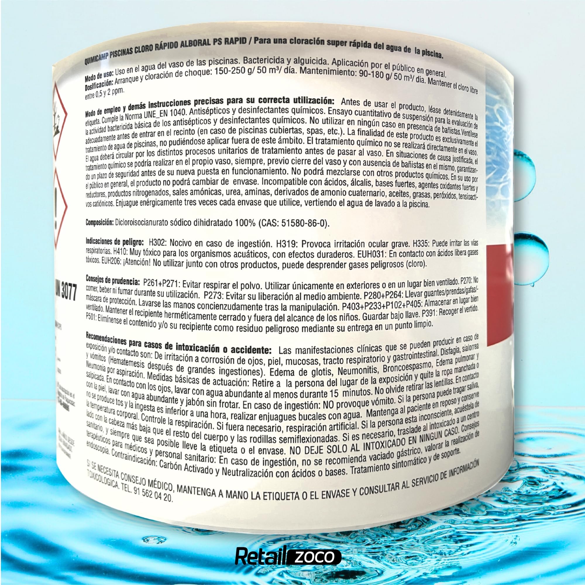 Cloro Choque Accion Rapida, Recuperador Agua Piscina deteriorada, Tratamiento Inicial de la Piscina, Fabricado en España, Forma del Producto Granular, Contiene 5 Kg — view 4