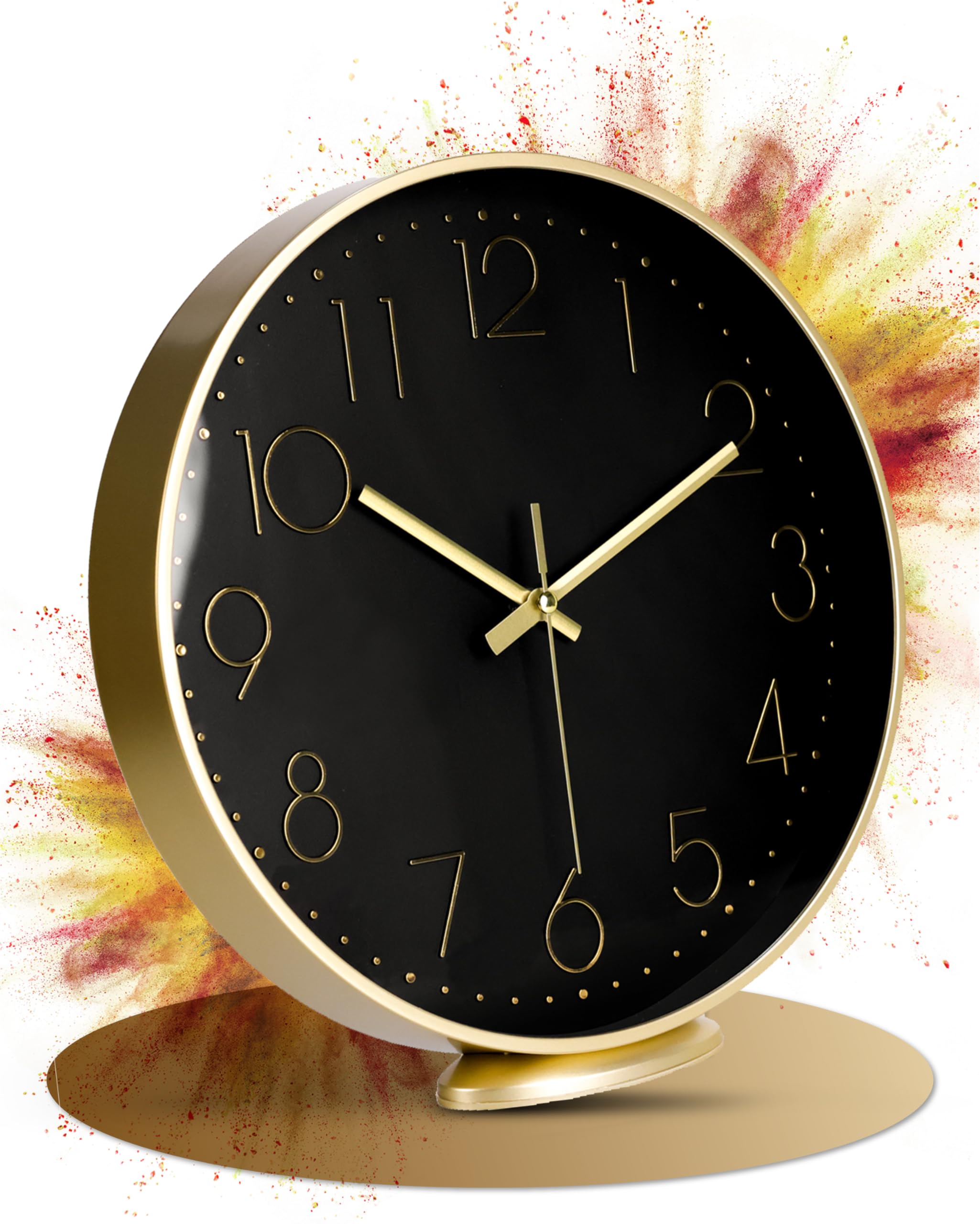 Horloge murale design noir doré 30 cm aux finitions soignées