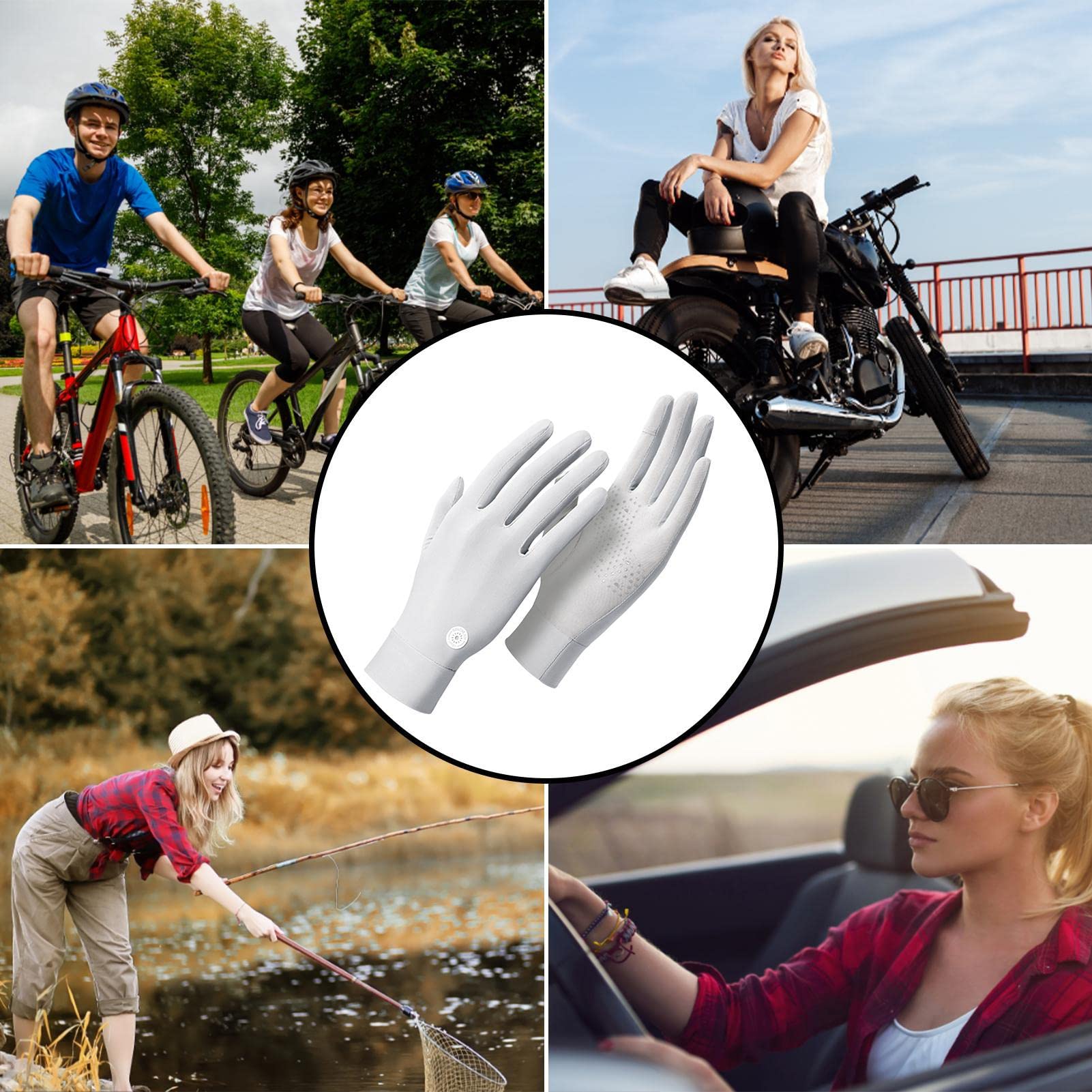 Guantes FPS | protección Solar Transpirables Ice Feeling Thin UPF 50+,navegación, conducción Hombres para Remo, Kayak, conducción, Remo, piragüismo