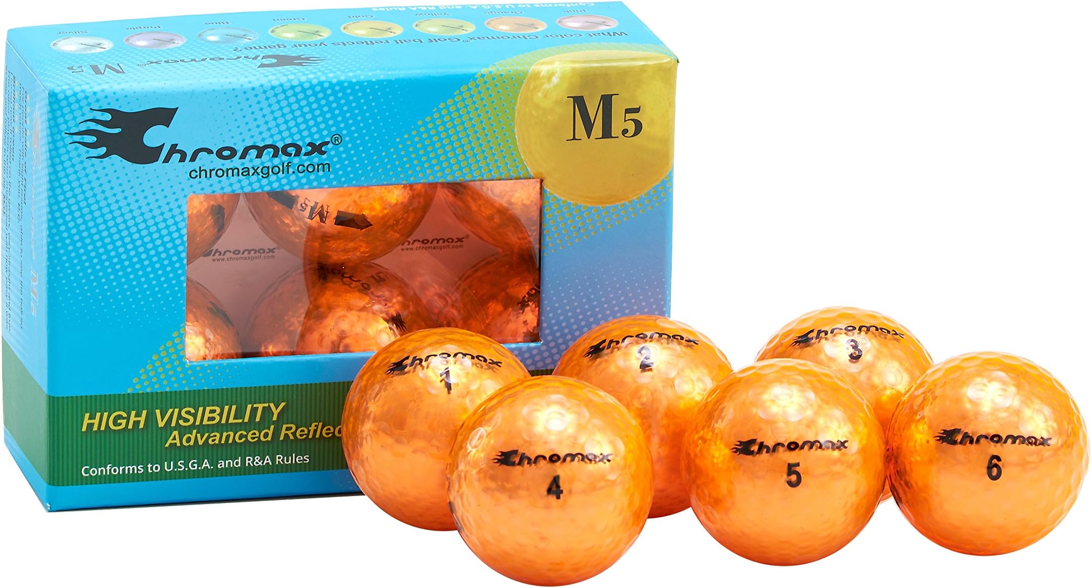 Metallic M5 Colored Golf Balls (Pack of 6)