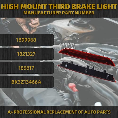 Miniatura 2 de Dasbecan 3 luz de freno central de montaje alto compatible con Ford transit 150 tránsito 2015-2019 250 tránsito 350 sustituye a 1821327 185817