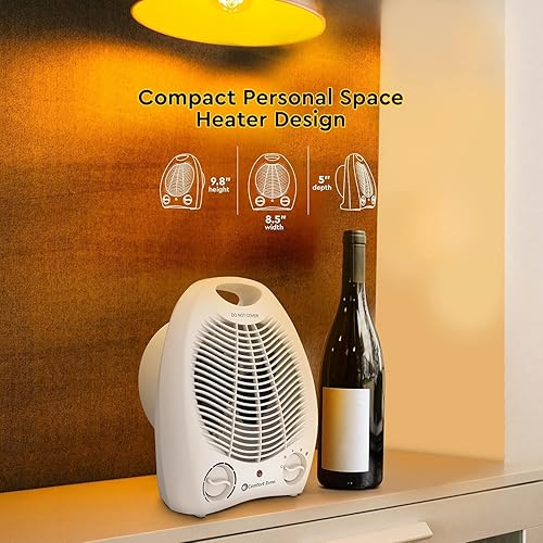 Miniatura 9 de Comfort Zone Calentador de espacio portátil forzado por ventilador eléctrico con termostato ajustable, sensor de sobrecalentamiento, interruptor de