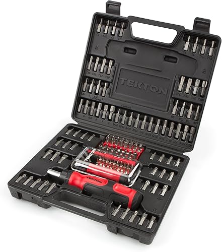 TEKTON 2841Everybit TM Destornillador Electrónico Kit de reparación de carraca y juego de puntas de seguridad 135-piezas