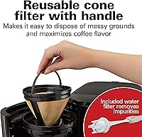 Vista 6 de Hamilton Beach Programmable Front-Fill Coffee Maker with Thermal Carafe (46391), 12 Cup Capacity, Black and Stainless