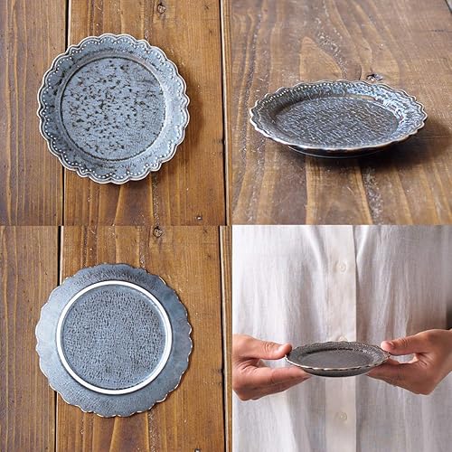 Miniatura 6 de Minorutouki omnis- Plato redondo S negro, juego de 2 4.37×H0.63in 3.39oz Hecho en Japón