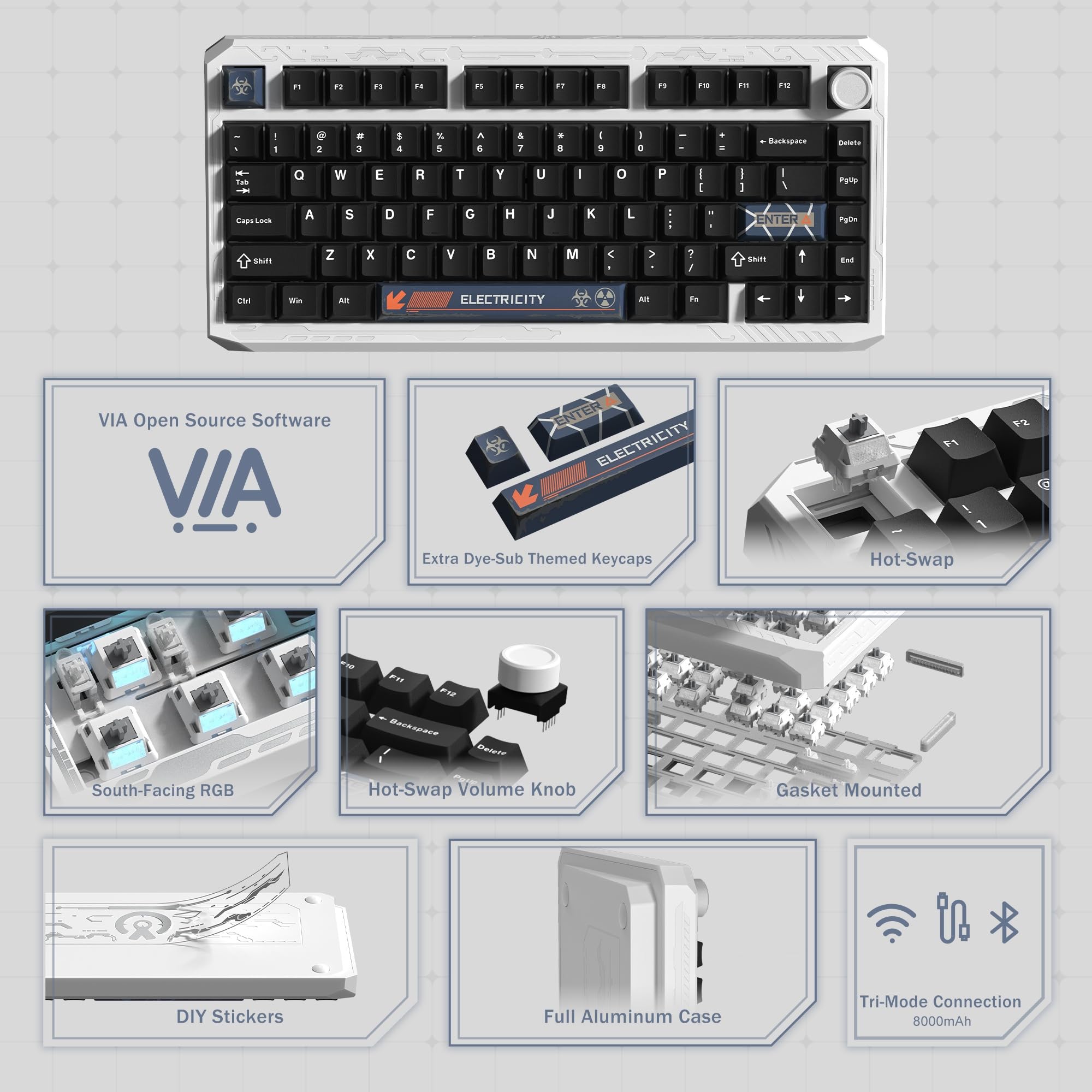 Amazon.com: Womier ERA75 75% Wireless Mechanical Keyboard
