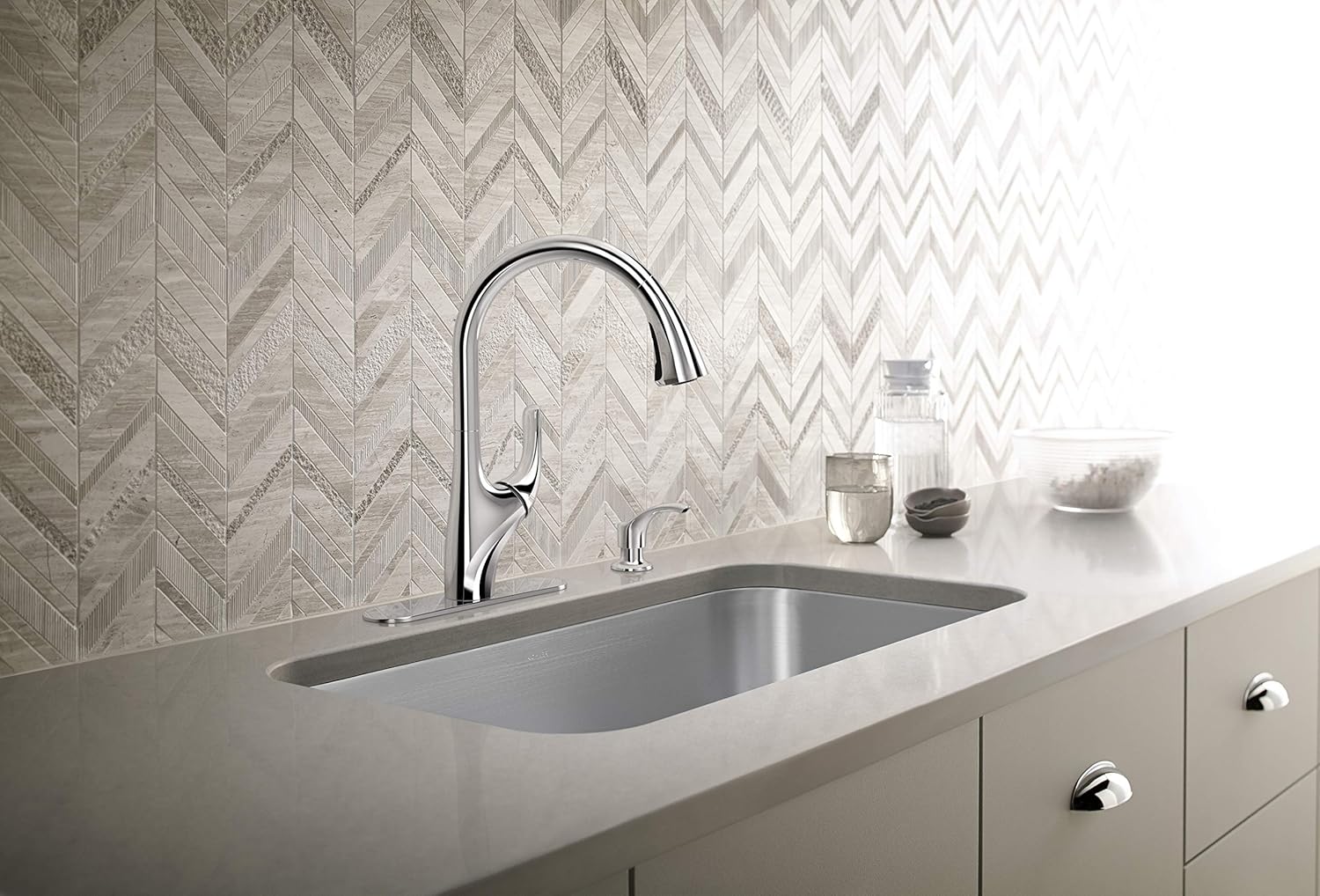 Kohler K-R18594-SD-CP Trielle Kitchen Sink Faucet, Polished Chrome