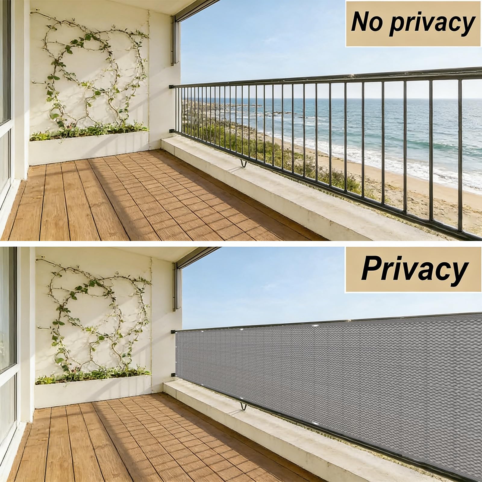 Amazon.co.jp: ベランダ 目隠し シェード 80 x 800 cm 高密度