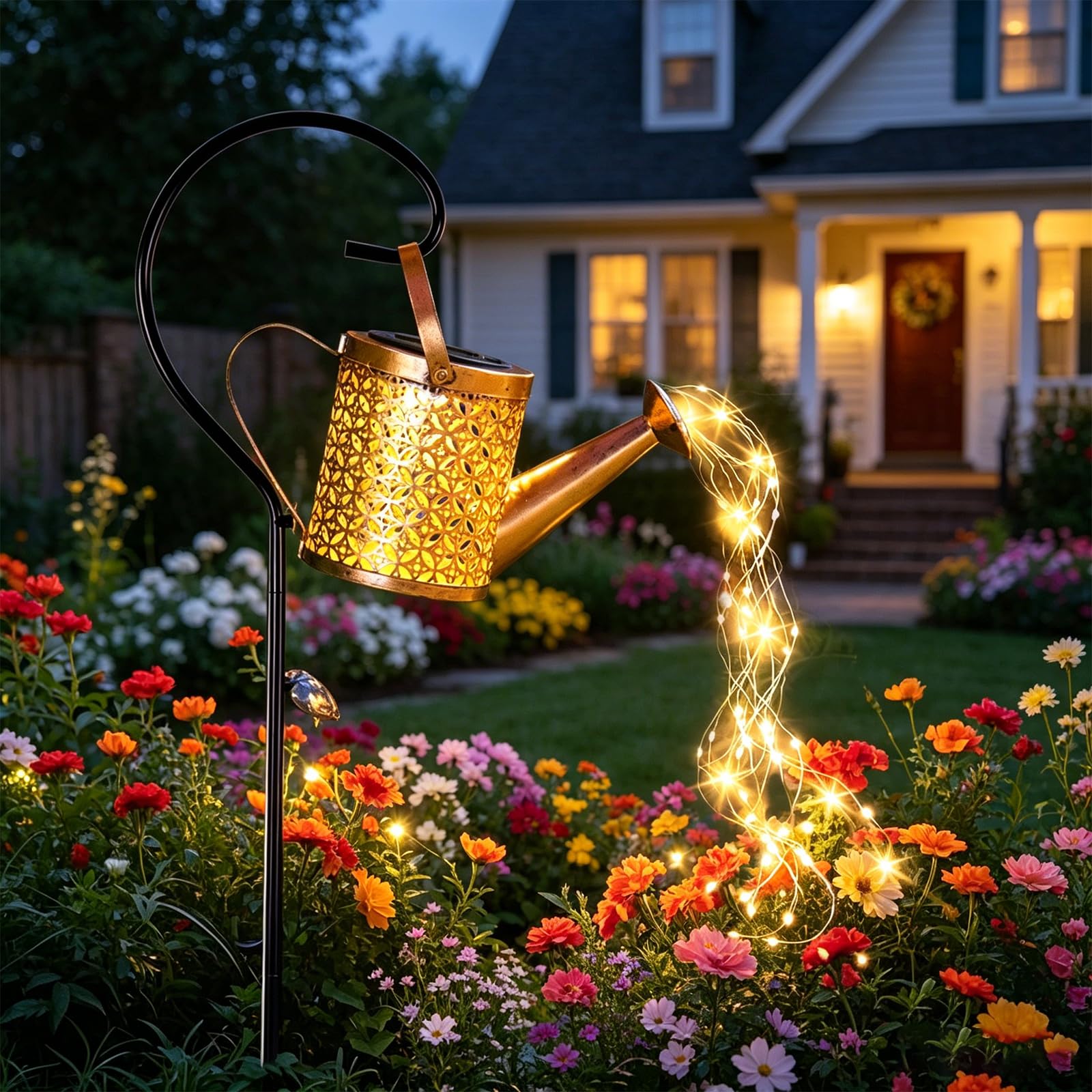 Photo 1 of Solar Watering Can Lights, Solar Lights Outdoor Decor, Garden Decor Lights, IP65 Waterproof Hanging Lantern Lights, Outside Garden Flower Bed Decor Light for Moms Birthday