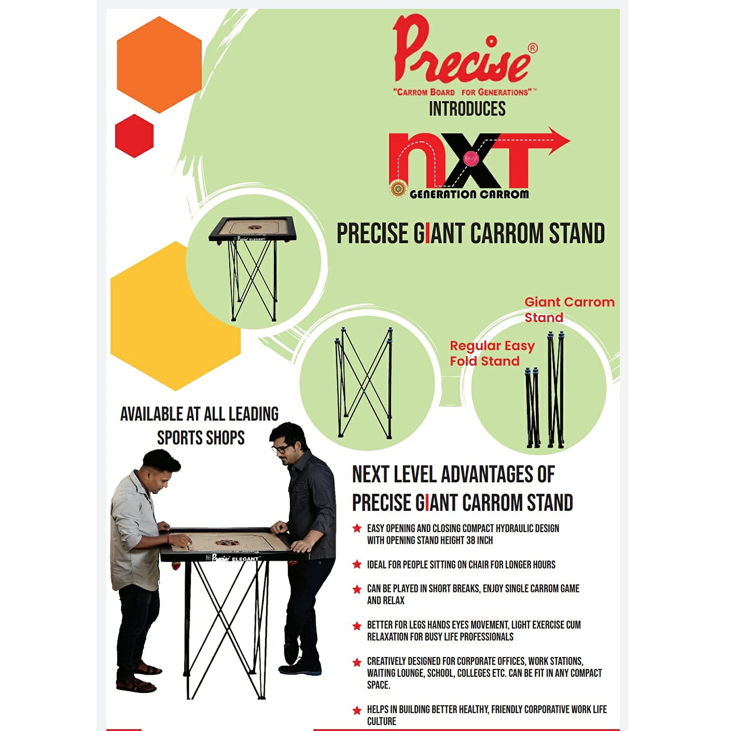 Precise Carrom – Pieghevole – Altezza 1 metro unico e speciale – produttore campione del mondo – senza tavola