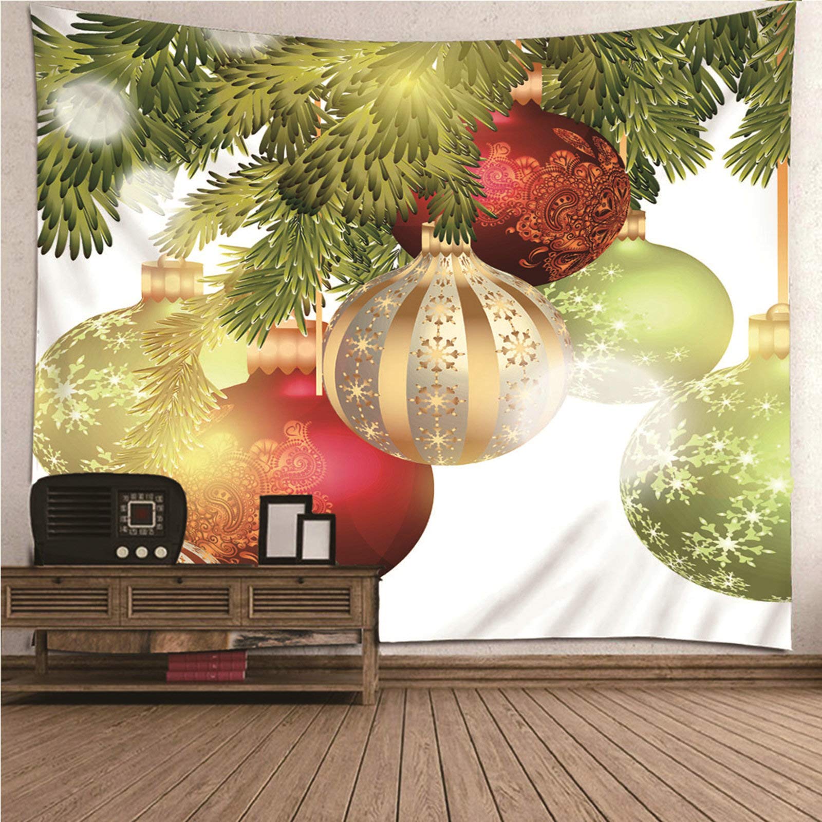 Tapiz pared KnSam 150x150cm en poliéster rojo y verde con impresión 3D