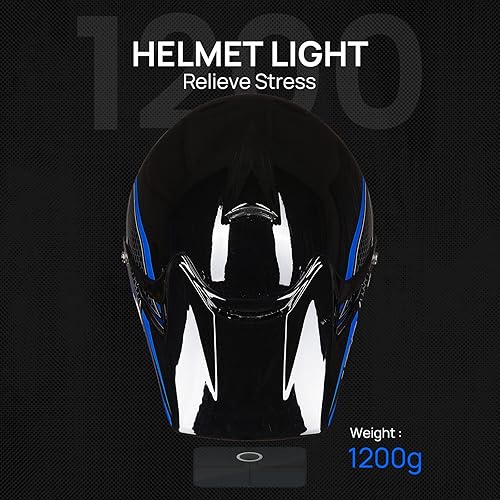 Miniatura 6 de ILM Casco de motocross para niños jóvenes, ATV y motocross, DOT, casco de protección de cara completa, modelo BLD-818 (azul, juvenil, L)