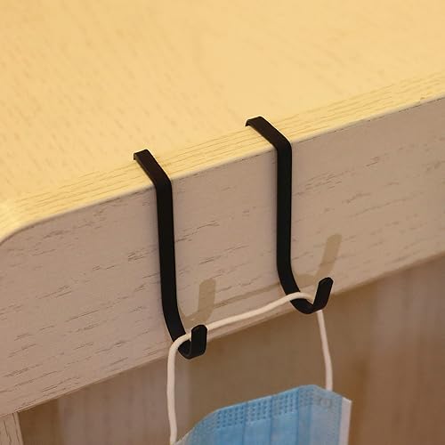 Miniatura 8 de Gancho multiusos para colocar sobre el gabinete, paquete de 5, acero inoxidable, doble gancho para cajón de armario, valla, cocina y baño, color