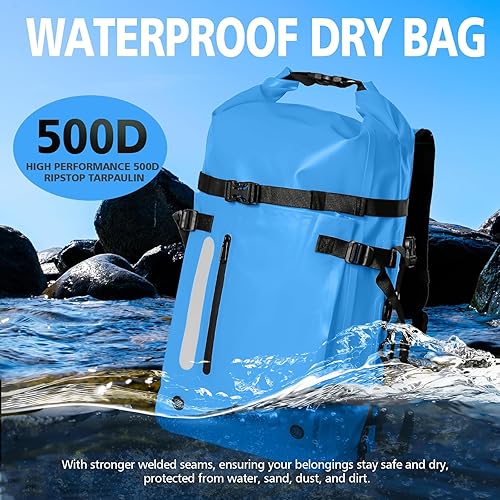 Miniatura 2 de Mochila flotante impermeable de 30 L, bolsillo para equipo, bolsas secas flotantes marinas para trazado de kayak, playa, pesca, senderismo,