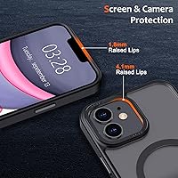 Vista 3 de Anuck - Funda magnética para iPhone 11 compatible con MagSafe, carcasa trasera mate translúcida dura, borde de TPU, delgada, resistente a impactos