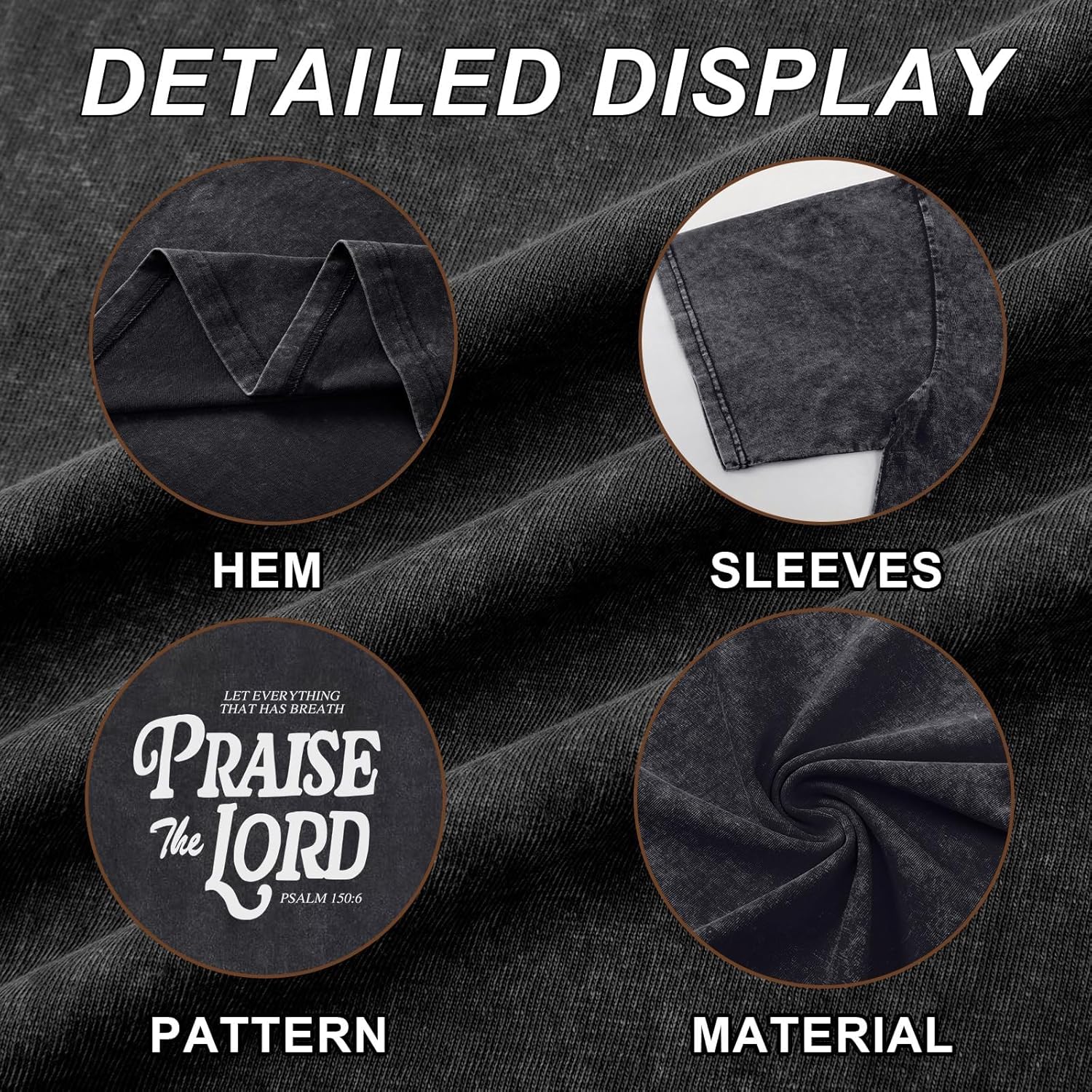 Christian Jesus Shirts for Men Religious Praise The Lord Bible Verse Shirt Oversized Graphic Tees Acid Wash Tshirt - Image 6