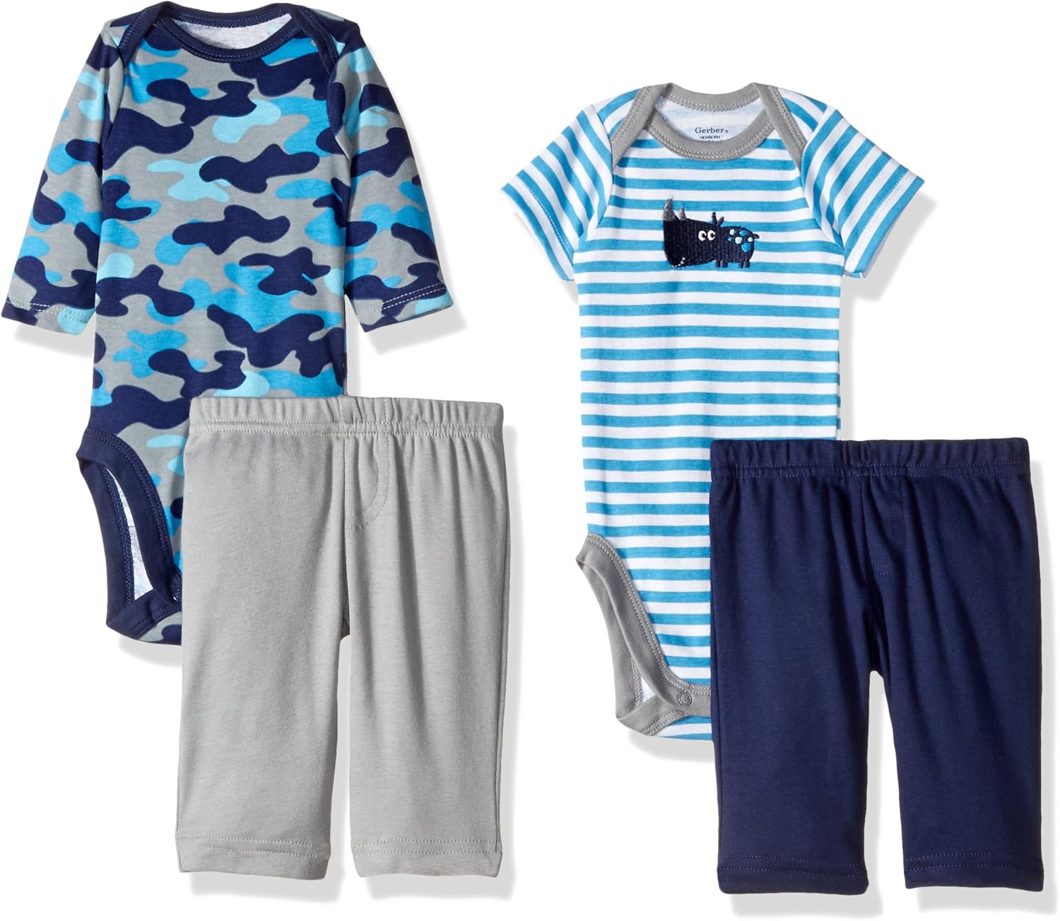 Gerber baby-boys 4-piece Bodysuit and Pant Set