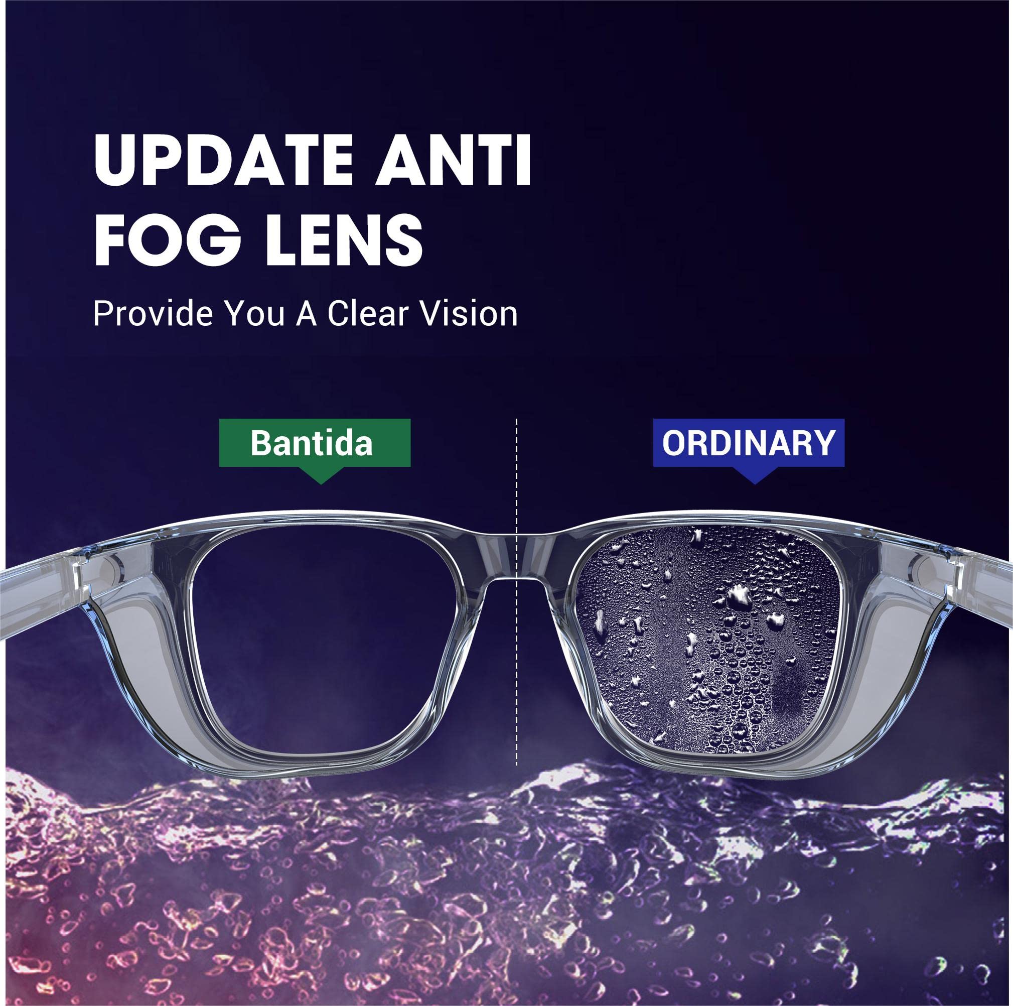 Lunettes de sécurité, lunettes de sécurité anti-buée, lunettes de sécurité anti-lumière bleue pour homme et femme