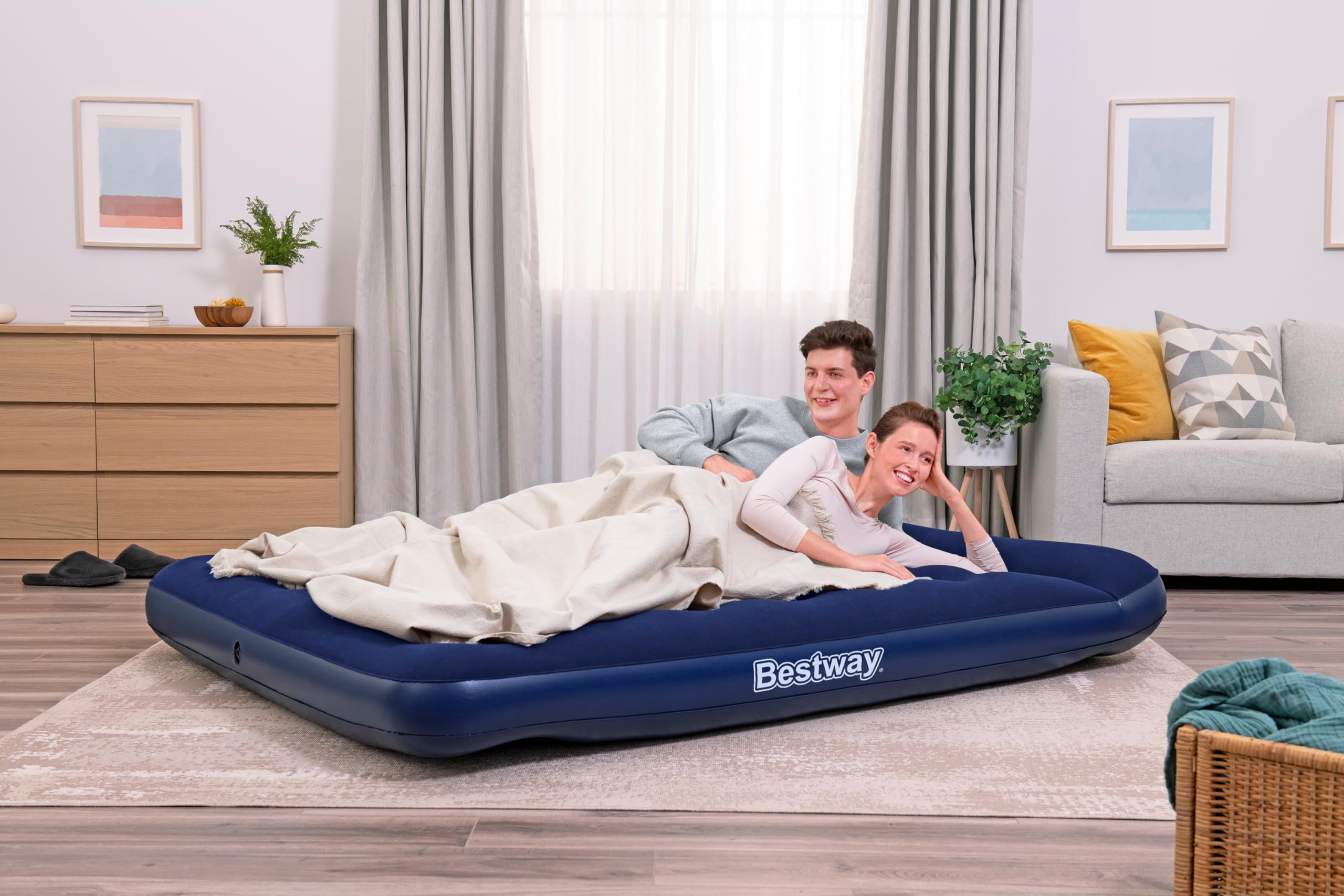 Bestway 67226-6 Materasso matrimoniale con pompa a pedale incorporata da 203x152x28 cm