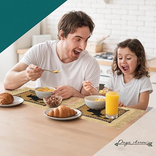 Miniatura 6 de Southwest - Manteles individuales de algodón, diseño de alce y vida silvestre de montaña