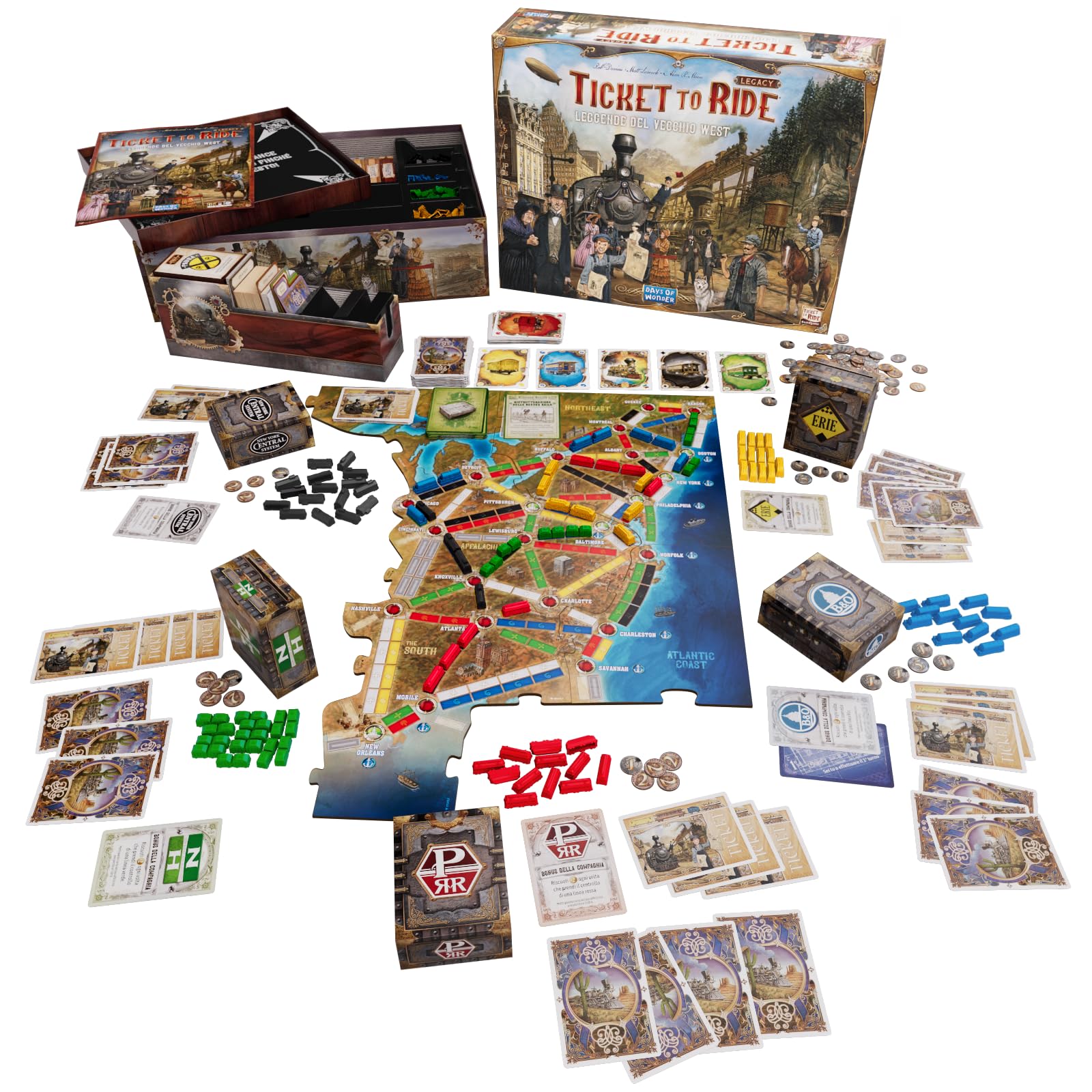 Asmodee - Ticket to Ride Legacy: Leggende del Vecchio West - Gioco da Tavolo di Avventure Ferroviarie per Famiglie e Esperti - 2-5 Giocatori, 10+ Anni, Edizione in Italiano