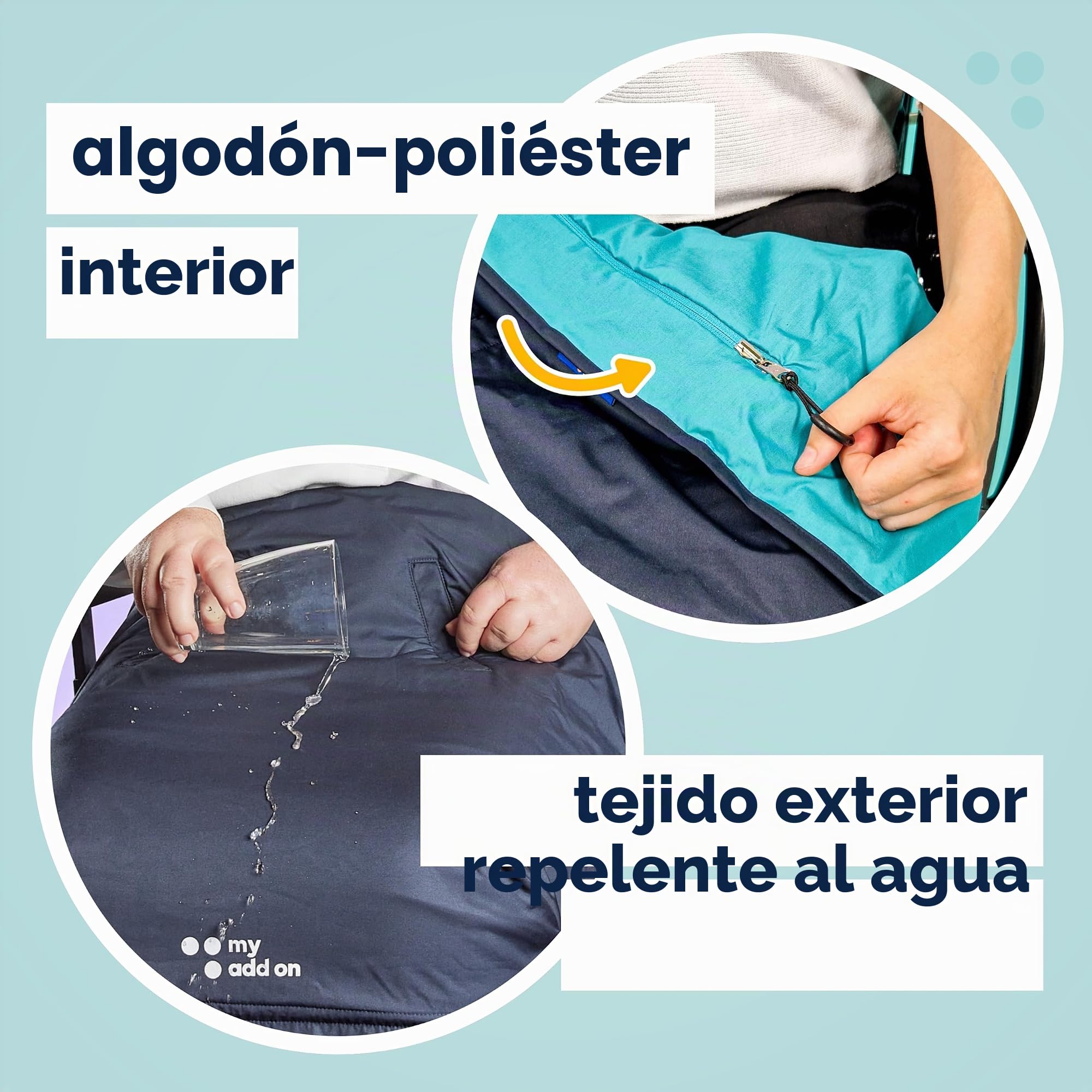 MyBlanket - Manta para silla de ruedas, resistente al viento y al agua, sin levantarse de la silla de ruedas, manual y sillas de ruedas eléctricas, 38 x 24 x 8 cm, lavable a 30 °C, color azul noche
