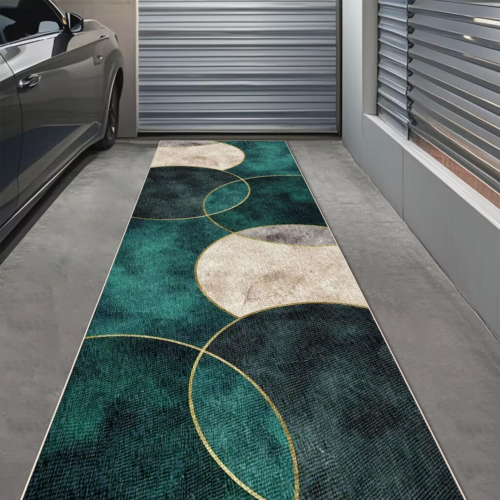 Läufer Teppich 120 x 450 cm Teppich Läufer rutschfest Läufer Teppichläufer Küchenläufer Küche Teppich für Flur Küchenmatte für Küche Esszimmer Waschküche
