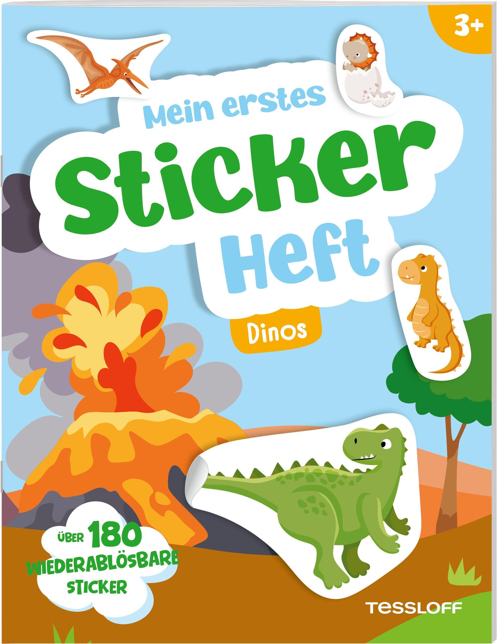 Mein erstes Stickerheft. Dinos | Mit über 180 wiederablösbaren Stickern | Für Kinder ab 3 Jahren (Spielen & Beschäftigen)