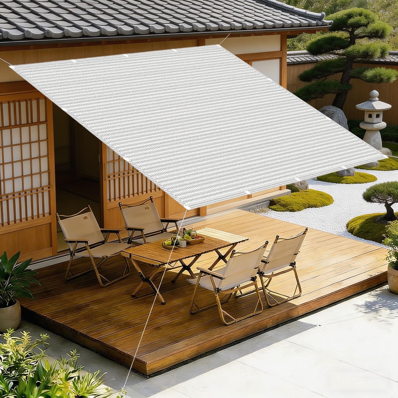 Voile d'ombrage contre la chaleur et le vent solution de protection solaire pour grand jardin
