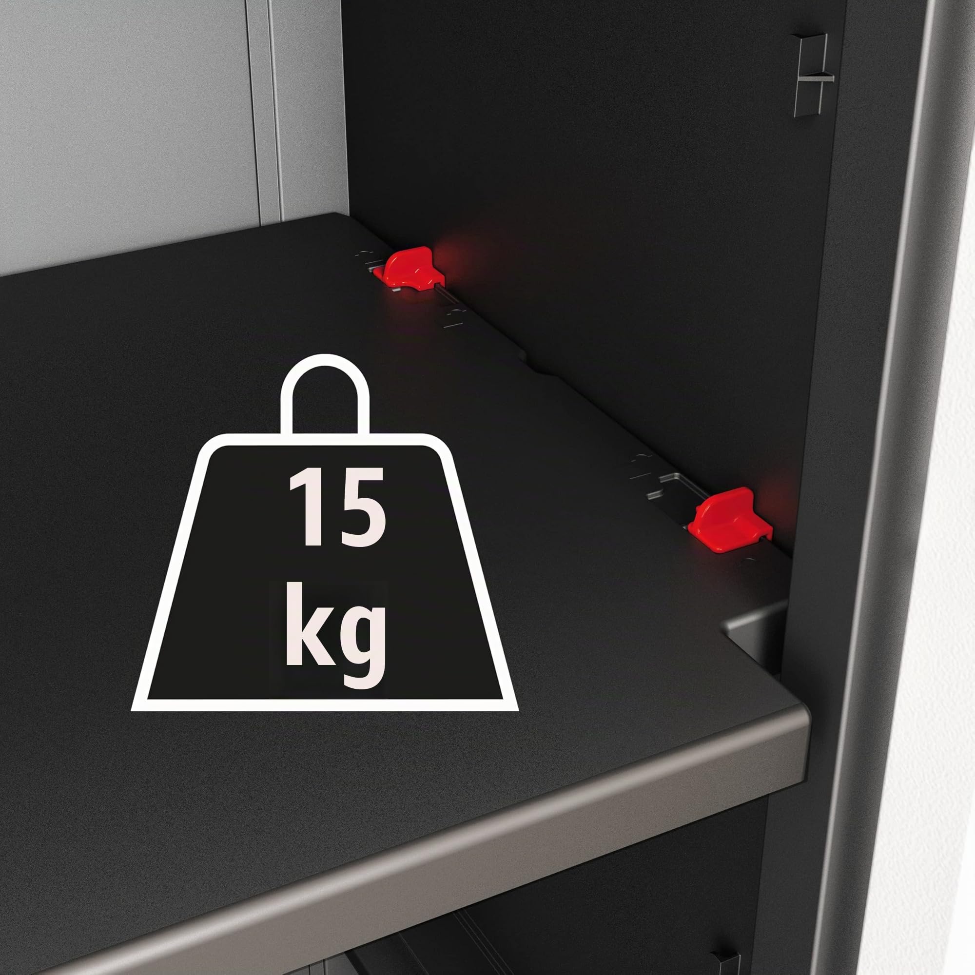 Keter Detroit, niedrig Kunststoffschrank, Kunststoff, schwarz, 65 x 45 x 97 cm, formschöner Universalschrank für den Innenbereich