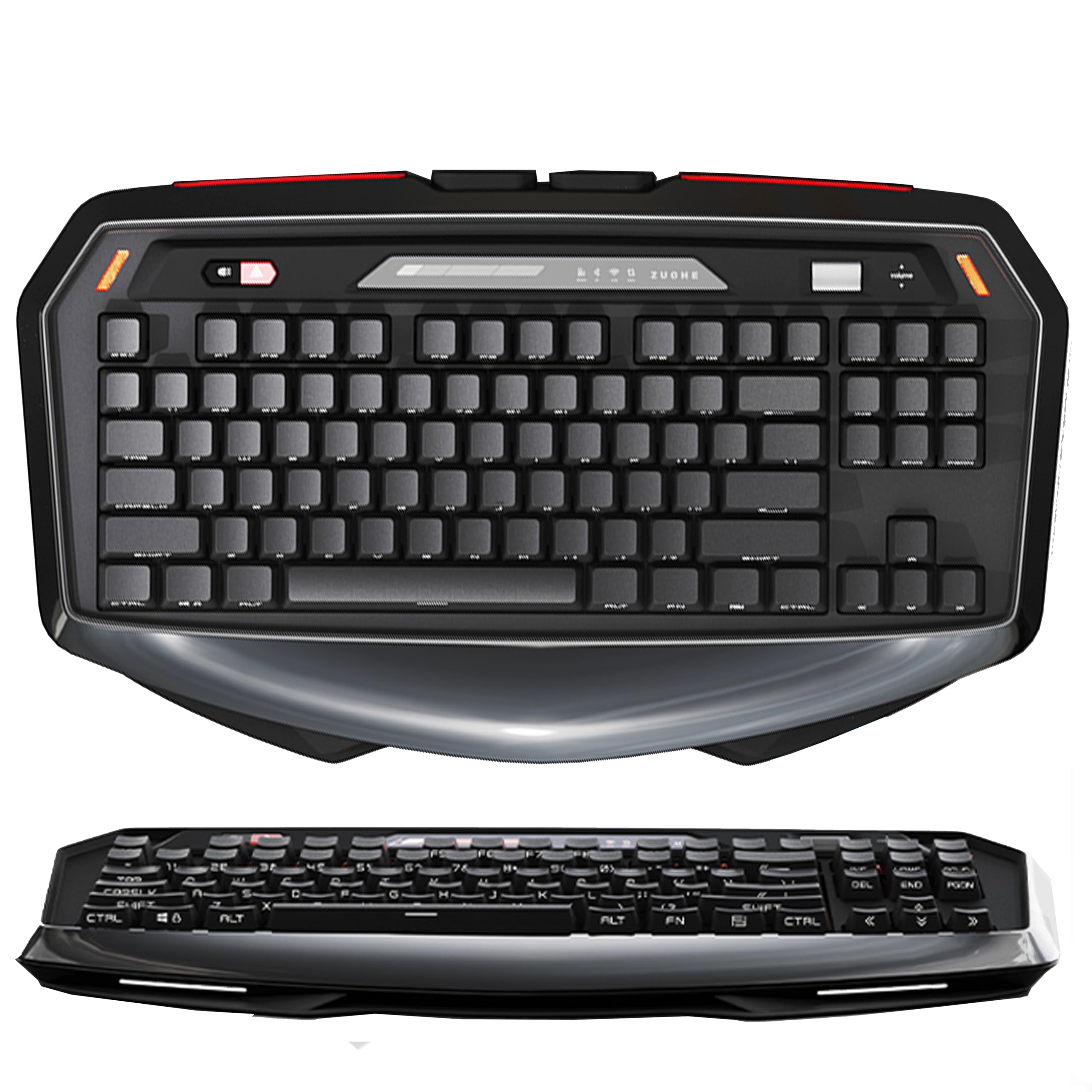 ZORNHER MAX870 Wireless Mechanical Gaming Keyboard,80% Black Custom Creamy Sound Keyboard with Shine Through PBT Keycaps,Pre-lubed Linear Switches,Hot-Swappable,RGB Backlit,2.4GHz/USB-C/BT5.0