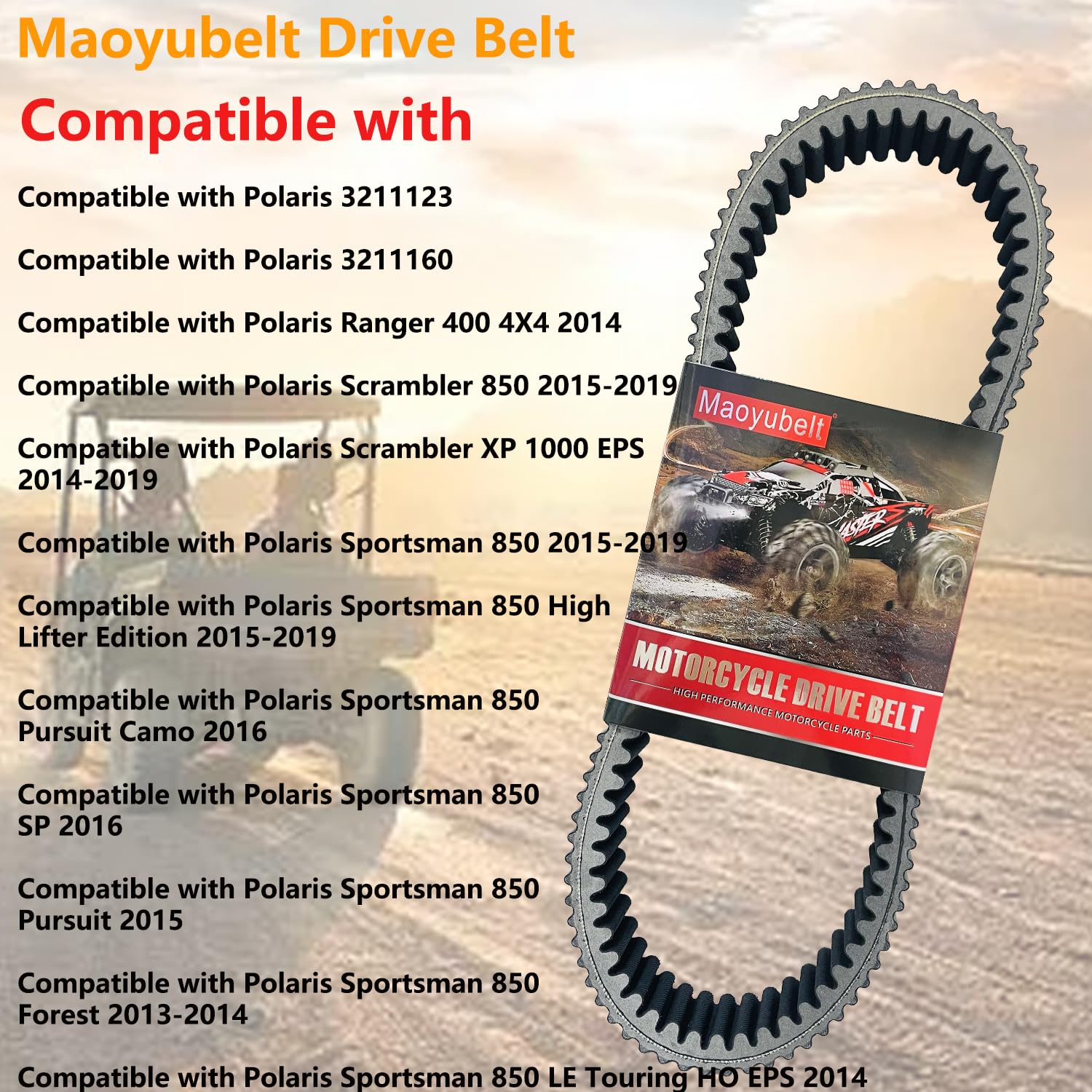Courroie de transmission moto compatible Polaris Sportsman SP 850 XP 1000 550 Touring EPS Forest Ranger 400 Scrambler 3211123 3211160