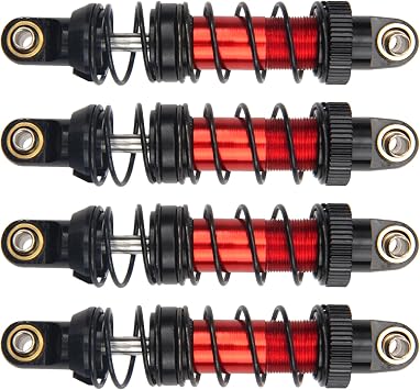 4Pcs Vgoohobby Metal Shocks Absorber Adjustable Dampers Compatible with Axial SCX10 Traxxas TRX4 D90 90046 Redcat Gen7 1/10 RC Crawler Car Red,70mm