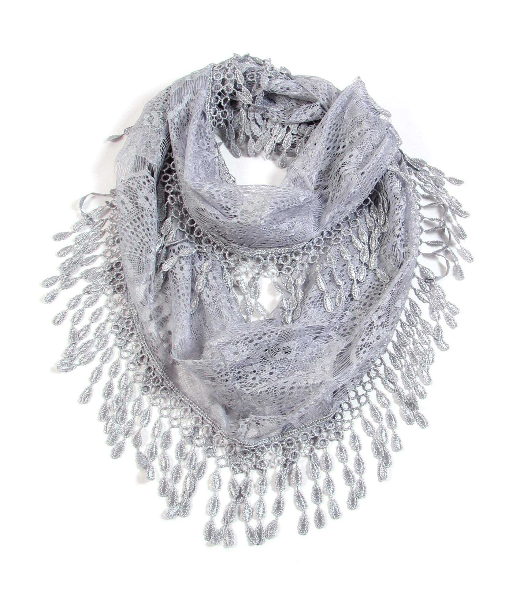 Feminine Lace Infinity with Teardrop Fringes