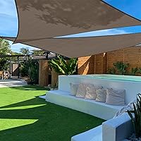 Vista 8 de TANG Vela de sombra triangular para sol de 8' x 8' x 8', toldo cubierta para patio, con bloqueo UV, tela permeable para pérgola, patio trasero
