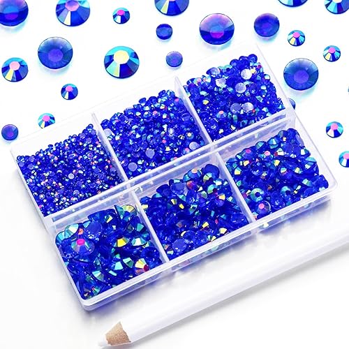 Miniatura 2 de Briskbloom 3000 diamantes de imitación con parte trasera plana, diamantes de imitación AB de parte trasera plana de 0.079 in, 0.118 in, 0.157 in,