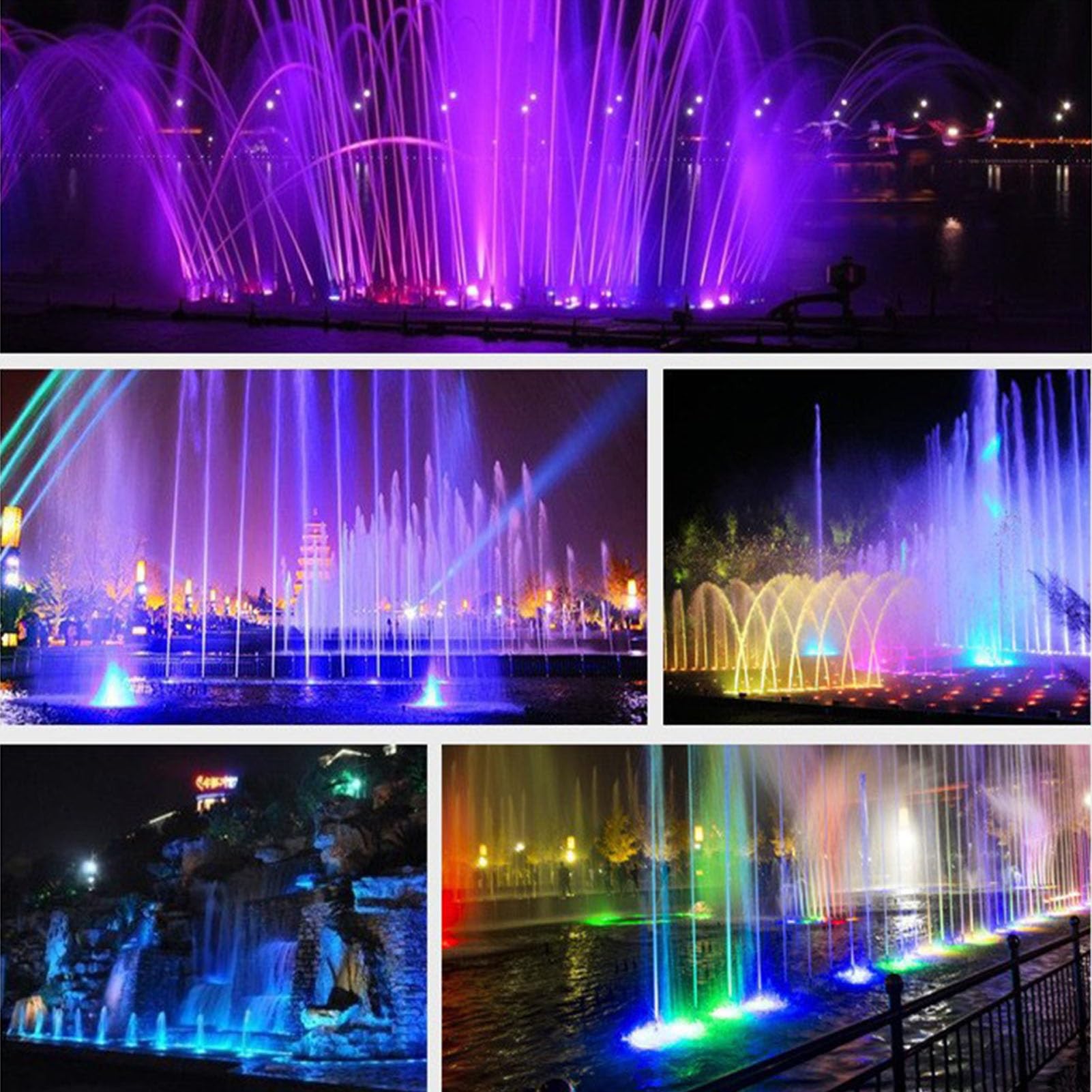 Podwodne światła do stawu wodnego – lampa LED do fontanny pierścieniowej, wodoszczelny reflektor ze stali nierdzewnej IP68, AC 12 V, do oświetlenia fontann / dekoracji krajobrazu (białe, 9 W-AC