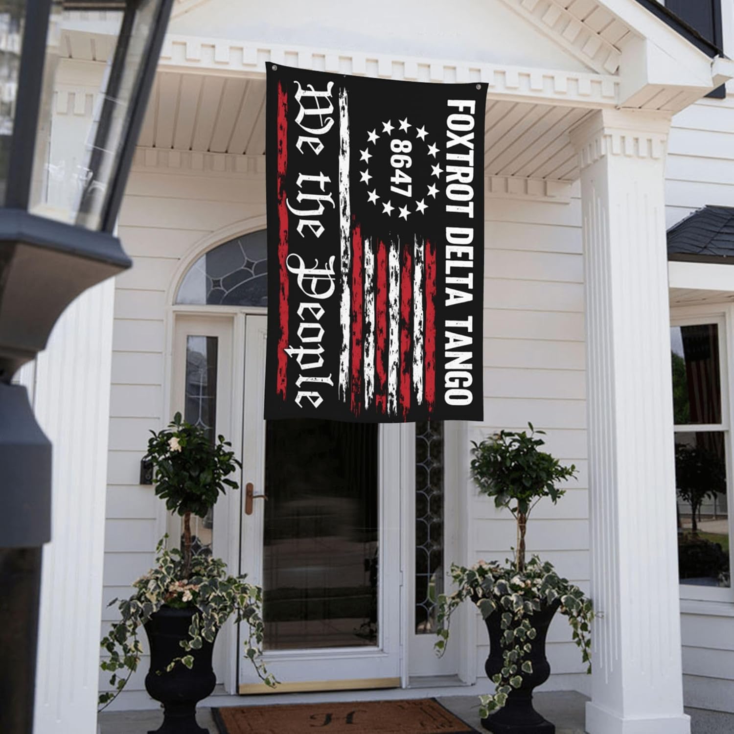 FDT 8647 We The People Flag Foxtrot Delta Tango Garden Flags for Outside 5x8 Yard Signs
