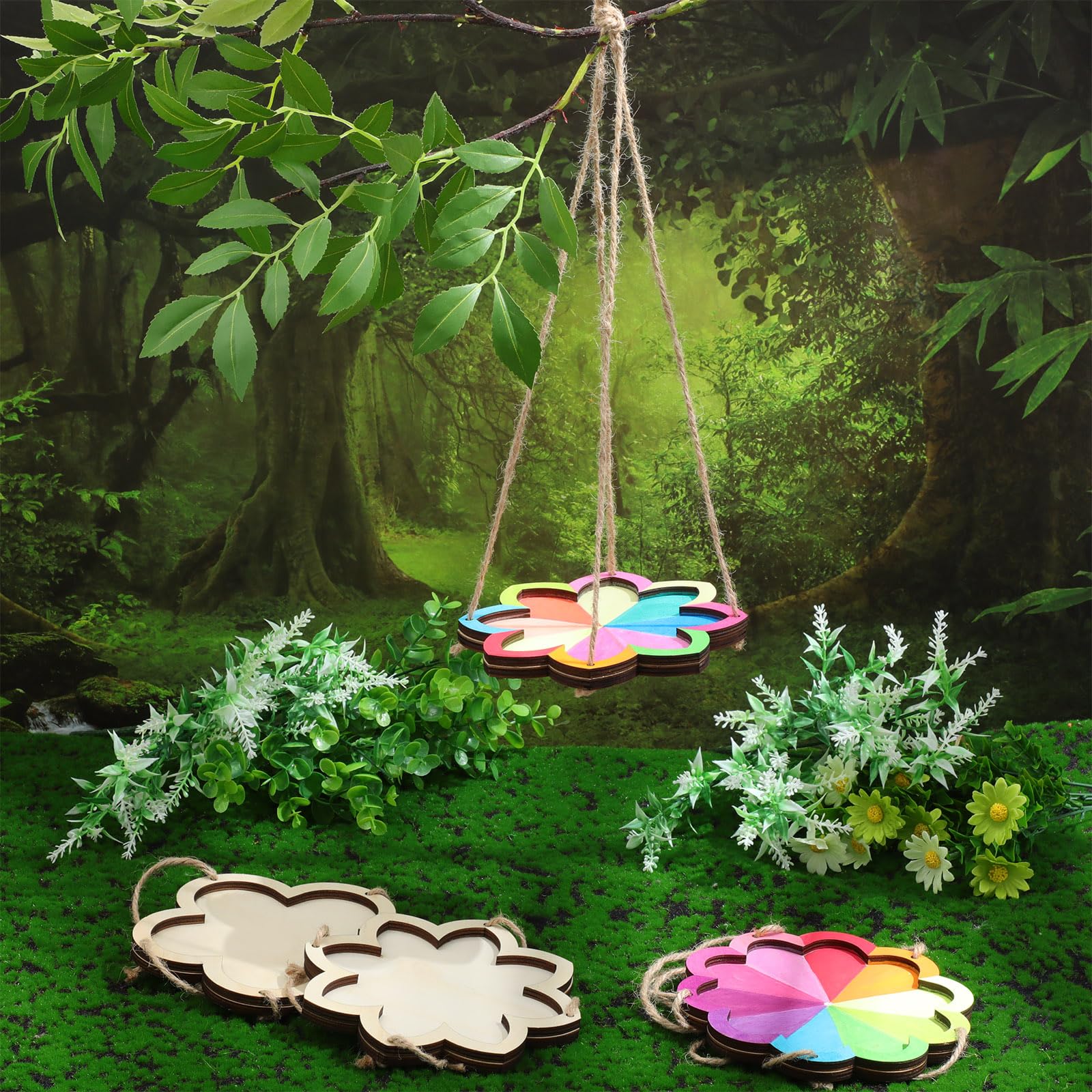 DoubleFill Kit di 48 mangiatoie per uccelli per bambini dai 3 agli 8 anni, crea le tue mangiatoie per uccelli fai da te per dipingere mestieri per giardino primaverile decorazione esterna progetti di
