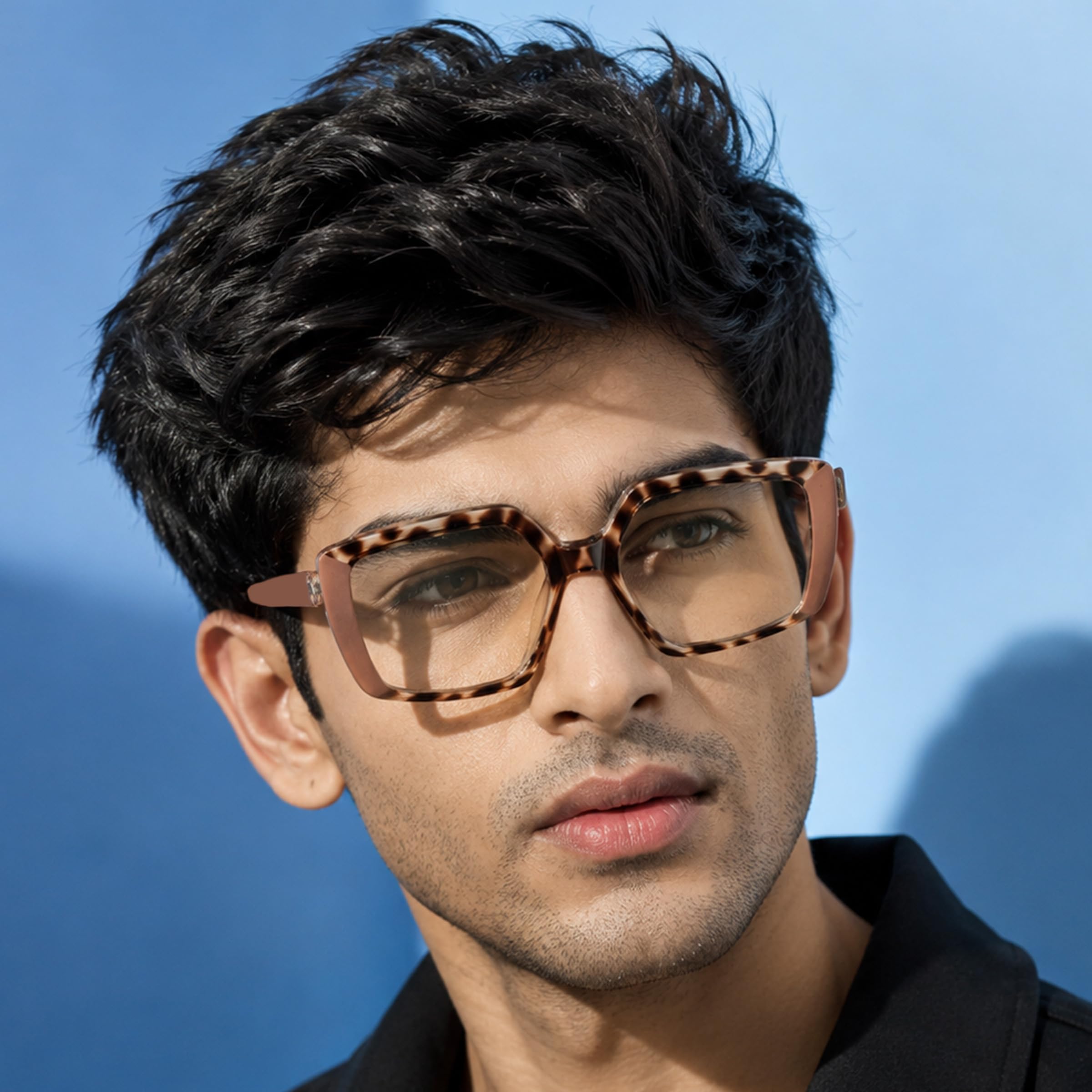 PERKEY Gafas cuadradas de corte azul con bloqueo de luz para computadora para hombres y mujeres