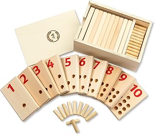 Montessori Peg Board Toys - Toddler Learning Toys - Counting Wooden Toys – Math Manipulatives – Numbers for Todders – Montessori Toys for 3 Year Old & Kindergarten Learning Activities