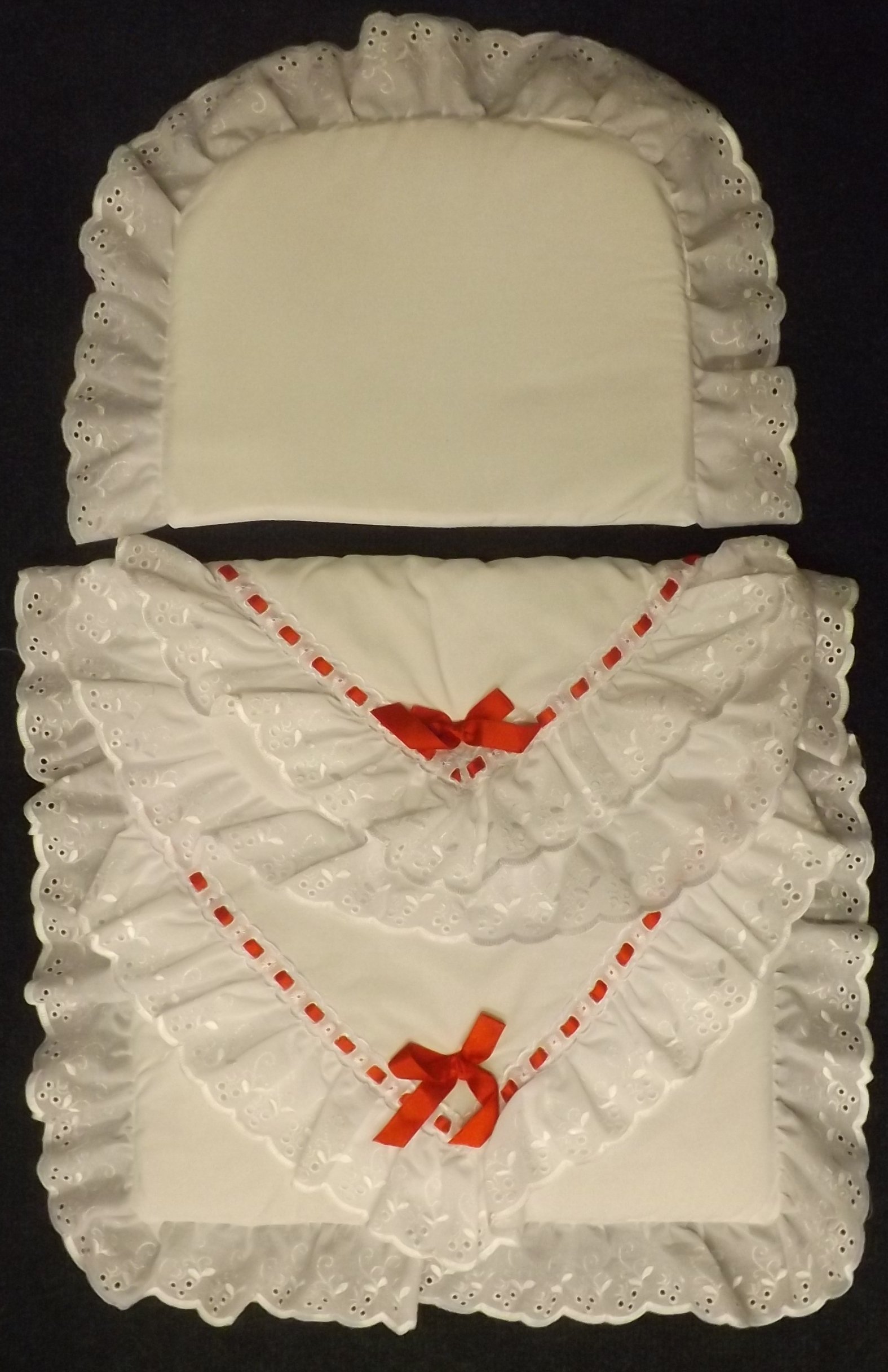 Coach Built PRAM Bedding Set for Silver Cross Dolls Oberon Chatsworth Red Blossom