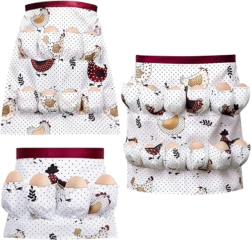Delantal de huevo de Pascua para huevos frescos, delantal de huevo de pollo, huevos de ganso, pato y ganso, delantal con bolsillos para el hogar,