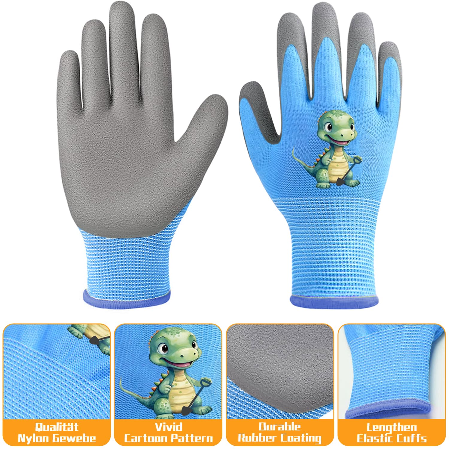 Gartenhandschuhe Für Kinder 3–5 Jahre – Latexbeschichtet, Gelb, Flexibel & Bequem