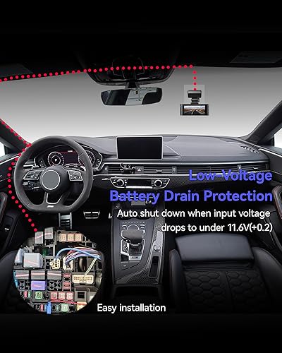 Miniatura 5 de REDTIGER F7N - Kit de cable duro para cámara de salpicadero, puerto USB C de 21.3 pies para cámara de salpicadero, convierte 12V-24V a 5V/2.5A