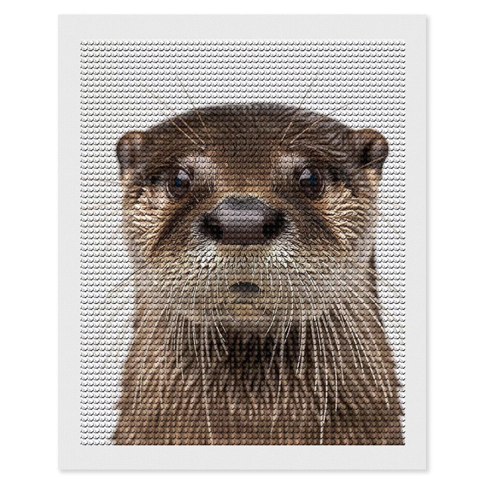 Junmoney Otter Face Diamond Painting Kit 16"x20", Festive Craft Gift, Bedroom Decor, Full Kit Included, Creative Gift Idea